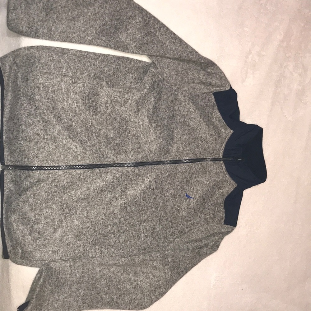 Grey and blue nautical sweater